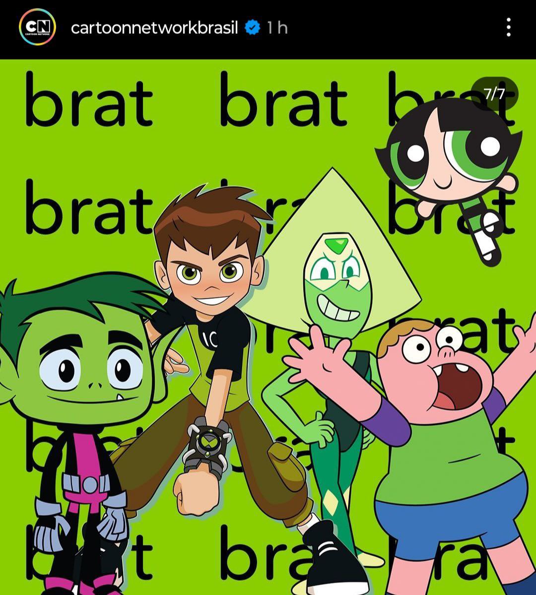 Cartoon Network Brasil promotes Charli XCX's new album, “brat”, in new post.