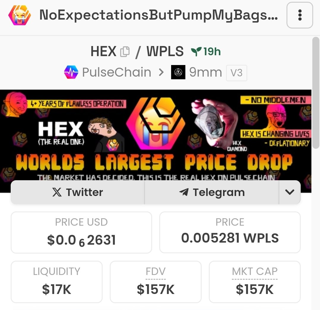 PoolerTokens's tweet photo. DexScreener For REAL $HEX Is Updated! 

#NoExpectationsButPumpMyBagsRichardPlease

Big Thank you goes to @DanielJSimpson &amp; @GtheSovereign for helping in paying it! 🫶

 https://t.co/nqPwnVT8ya https://t.co/zHg2PQtRAV