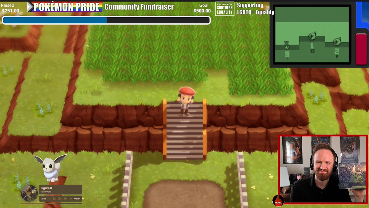 I'm live! Let's talk, then Eevee pokeradar hunting and opening pokemon cards! Take 2 on our main hunt for the <a href="/pkmnpride/">PKMNpride</a> community event!
