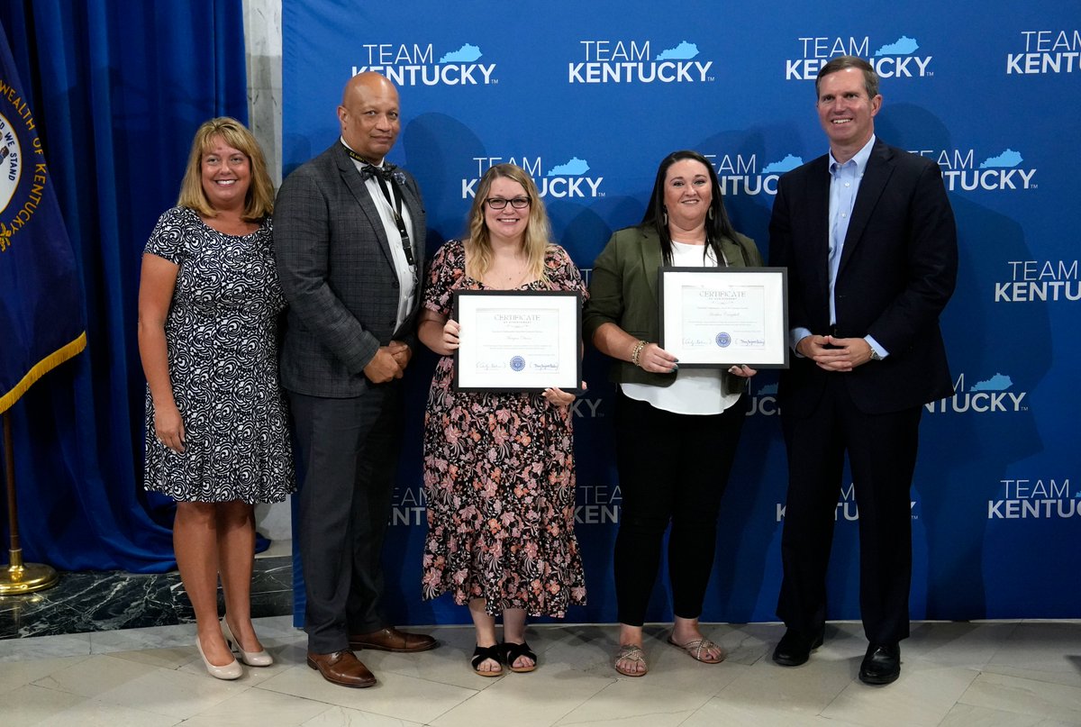 GovAndyBeshear's tweet photo. Kentucky's state employees are top-notch! Their commitment to public service and improving our communities is inspiring. To all the Governor's Ambassador Award winners, congratulations! I couldn’t be prouder to serve alongside you. https://t.co/DHvK1DmEgw