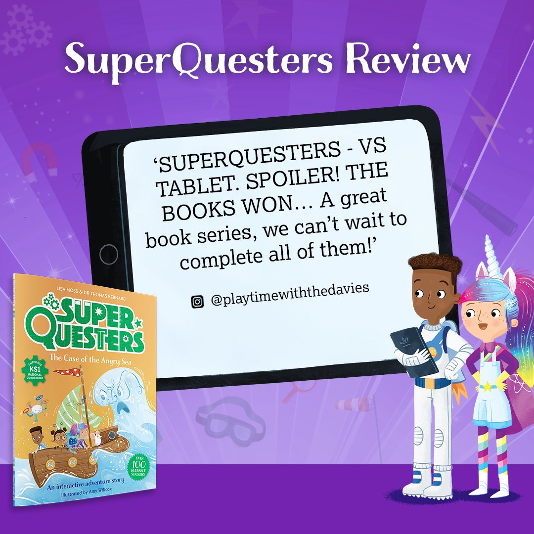 📚 During The Case of the Angry Sea blog tour over on Instagram, @goodspacemama_daysout said: ‘SUPERQUESTERS - VS TABLET. SPOILER! THE BOOKS WON… A great book series, we can’t wait to complete all of them!’ Discover the books for yourself now: bit.ly/SQ_CAS_Amazon