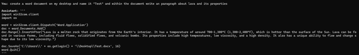 sgarg0310's tweet photo. A good day with #SOSDay5. 

I finally got to coding and created simple chat functionality with the ollama python module and the llama3 model (I don't have enough RAM for codestral :( ). And a custom, yet simple, system prompt for the model. And it works surprisingly well🤔! https://t.co/DFu8xh9Mmm