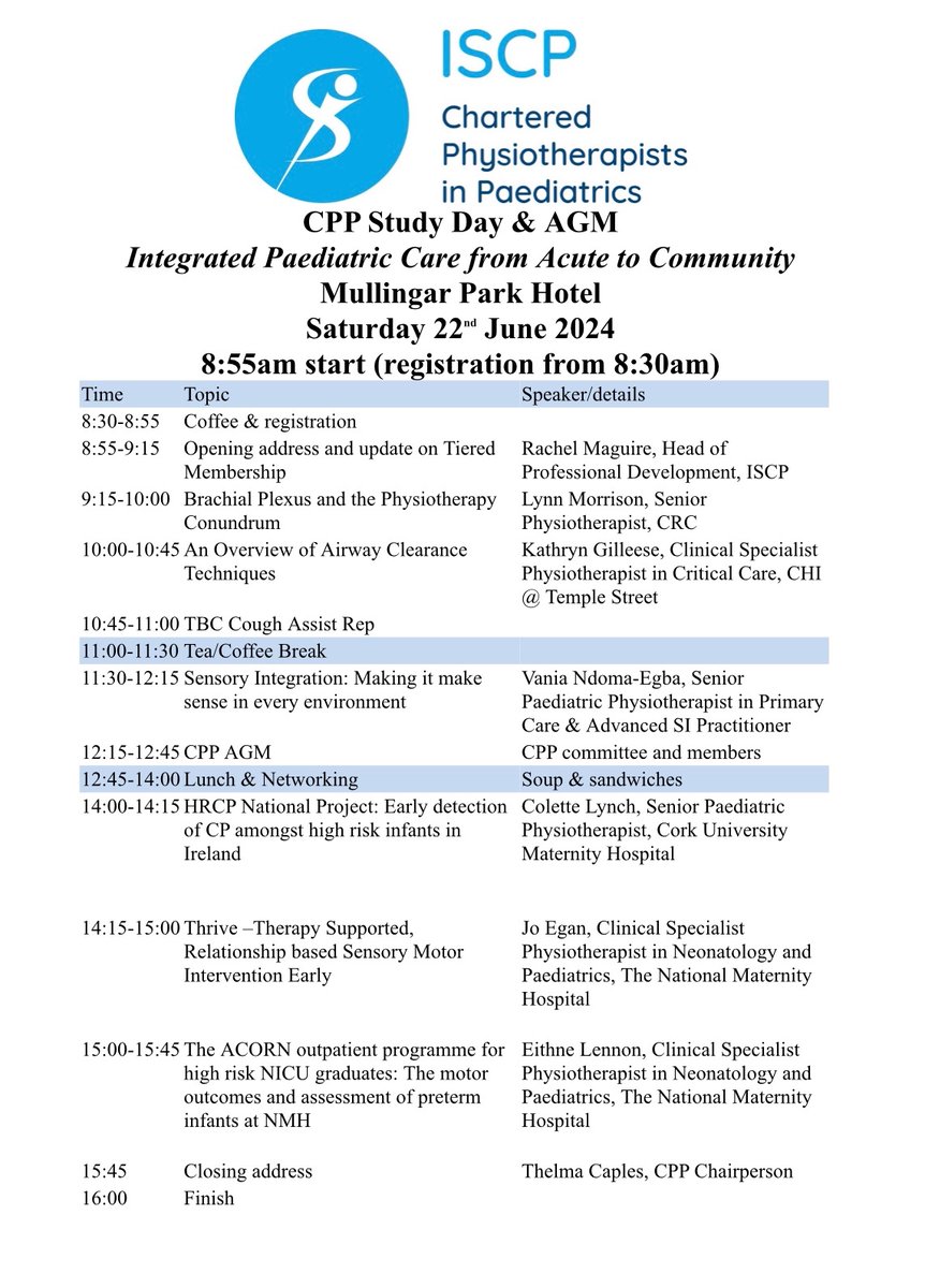 Great line up for this years CPP study day and AGM, looking forward to seeing you there <a href="/_ISCP_/">ISCP</a>
