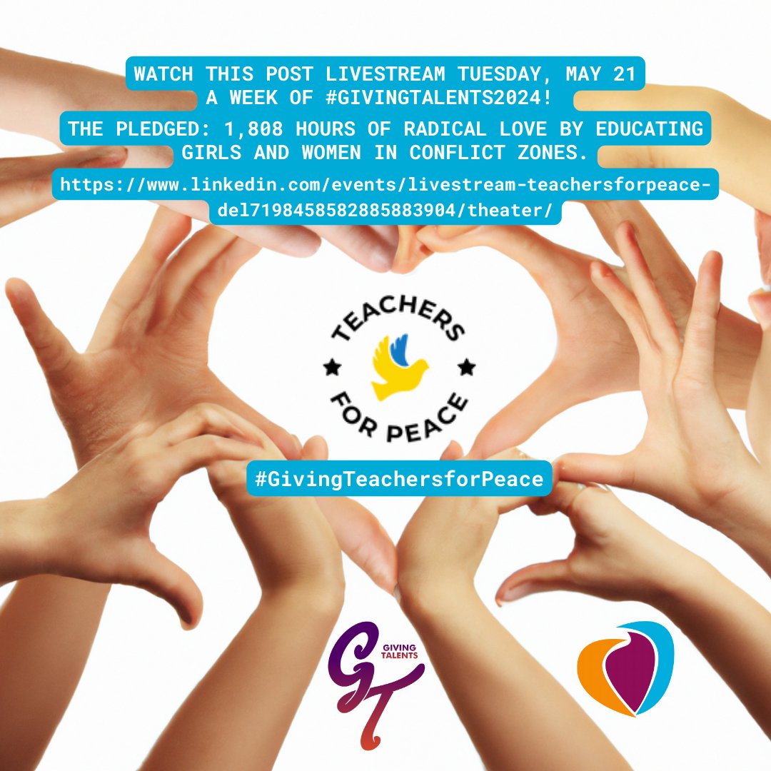 GivingTalents's tweet photo. * * Just a few weeks ago when the @TeachersforPeace has kicked off a "week of #GivingTalentsSpring2024 with us live".

* Give an hour or more per week to teach.
* Start a @TeachersforPeace chapter.
* Invite friends to join you.
* #GIVE... https://t.co/3LdyVH6lrB. https://t.co/89VeGghJNG