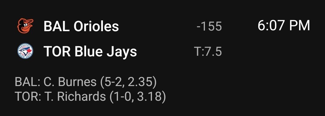 Mater Dei graduate Trevor Richard's gets the start tonight for Toronto against Corbin Burns and Baltimore.