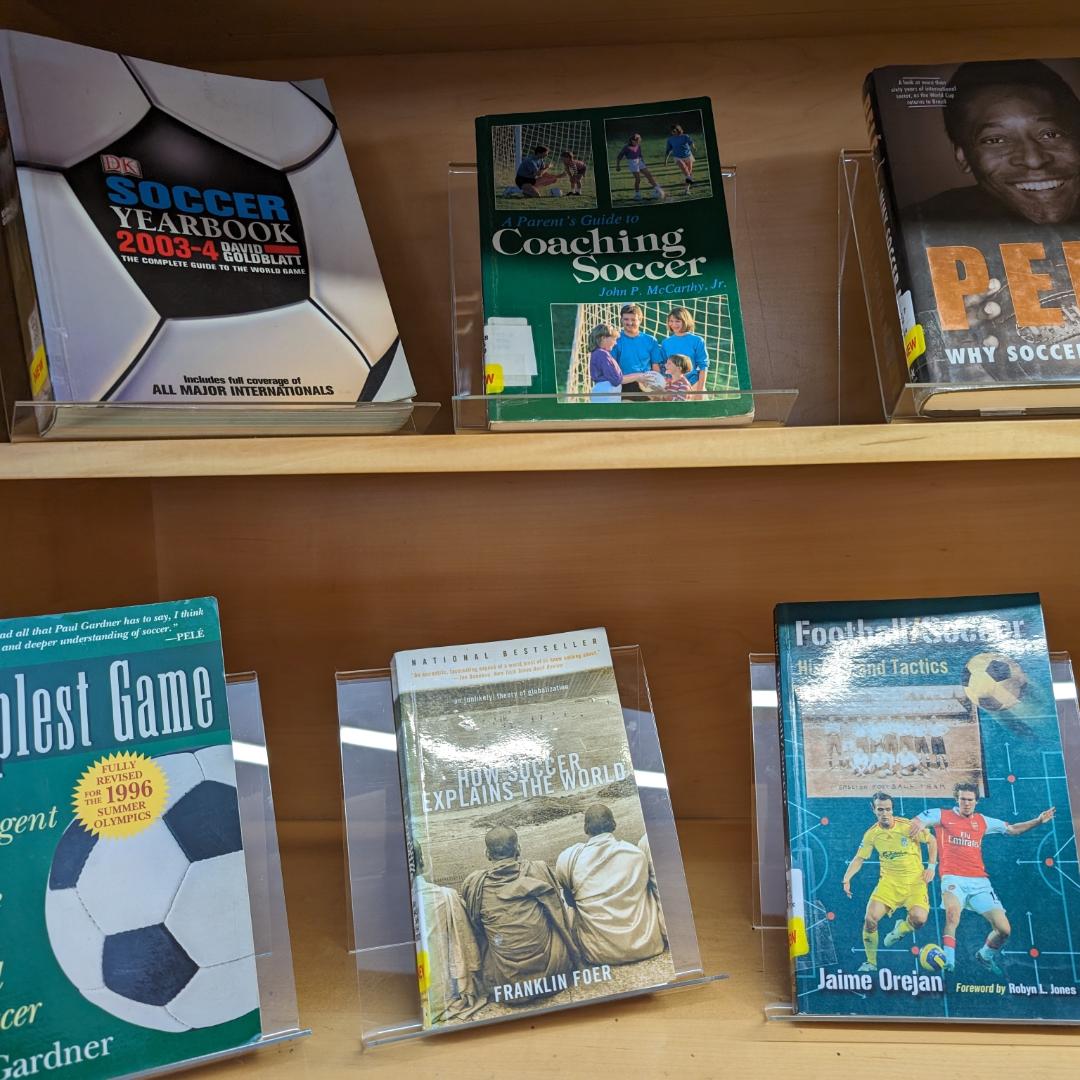 RioHondoLibrary's tweet photo. June is Pride Month! On display for all to enjoy is a selection of fantastic books curated by librarian Francisco Villanueva.

Francisco also selected books to highlight the sport and reads related to the wonderful world of soccer. 

Come by to get your summer reading on! https://t.co/2uFV1NG65F