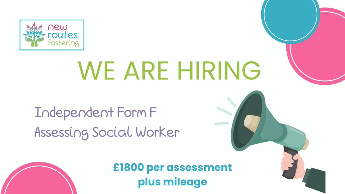 Join our team! We're looking for a qualified Social Worker to assess our prospective foster carers using BAAF Form F 2018. After completing the assessment you'll then attend fostering panel to present your report and findings.
Interested?🔗 fatherhudsons.org.uk/job-posts/inde… #brumhour