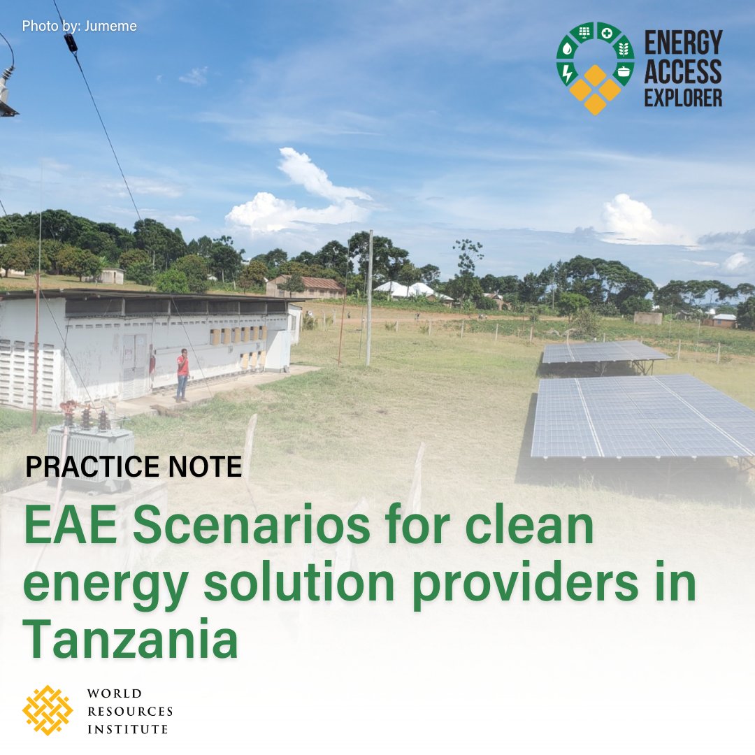 WRIClimate's tweet photo. Over 30 million people in Tanzania, about half the population, live without access to basic electricity services. A new mini-grid database from #EnergyAccessExplorer is helping reach them.
Find out how @WRIEnergy is using data to bridge this gap: https://t.co/TFsZMIHXQQ https://t.co/xYNZhc9Pva