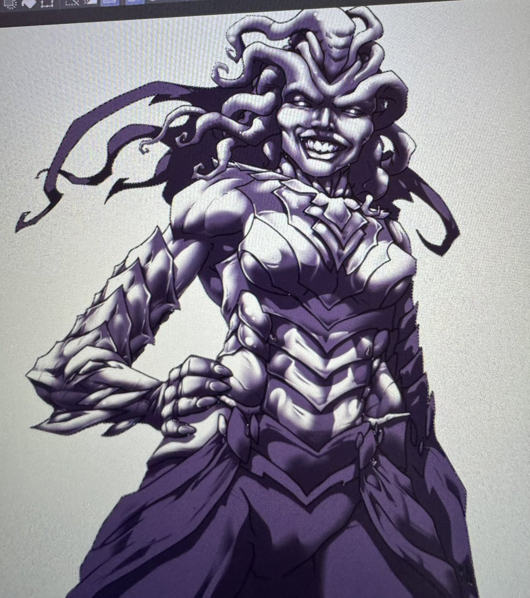 MisterFerv's tweet photo. Now that I feel more confident with #Digitalart I’m going back to the kind of intricate design work I did back when I was a traditional #illustration #Artist. I’ve heard the argument that I’m a bit of a #Masochist. As I shade this #mtg #fanart, I’m not sure I can deny it. https://t.co/33V4v0YjhR