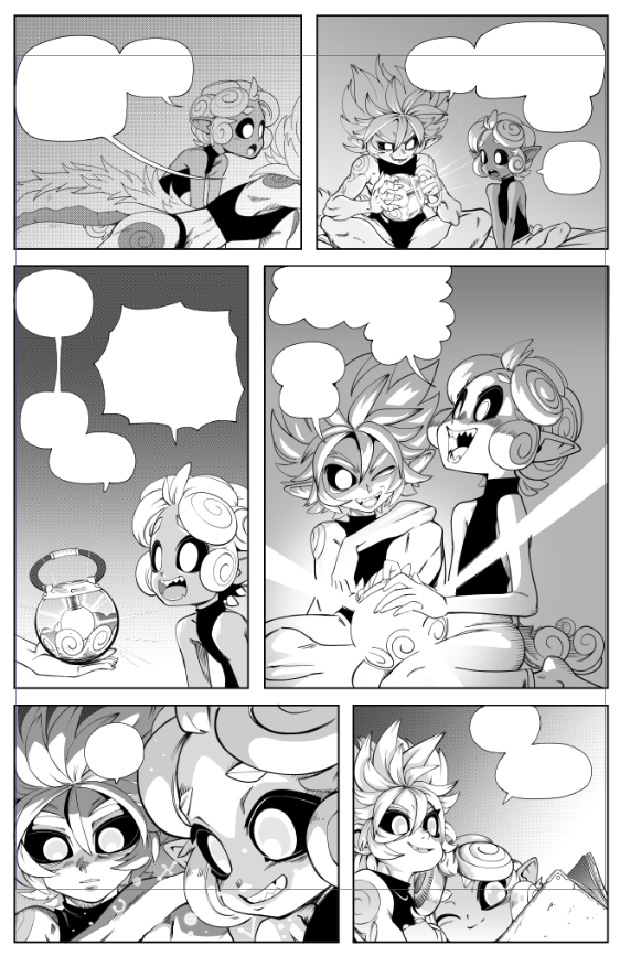 I'm pretty happy with this page of #Drogune since I think the designs are clicking in hard with consistent detail. 