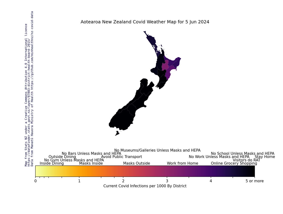 waynemcdougall's tweet photo. CW:#Covid
Aotearoa New Zealand #CovidWeather
Number of people infected with covid per 1000 by district
#CovidGraph #dailyCovidNZ https://t.co/FhA0F0Gbk2