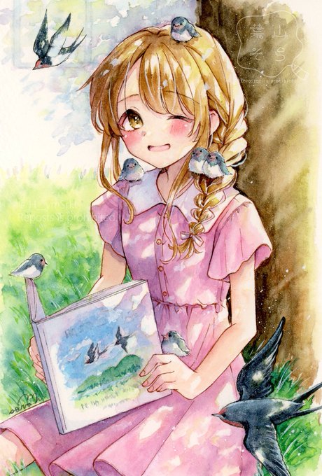 「1girl watercolor (medium)」 illustration images(Latest)