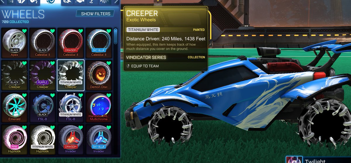 I was checking out my wheel collection, and noticed this bug. The Creeper wheels aren't animated anymore and the design is different. Anyone else having this issue? 
<a href="/PsyonixStudios/">Psyonix</a> <a href="/EpicGames/">Epic Games Store</a> <a href="/TimSweeneyEpic/">Tim Sweeney</a> #RocketLeague #Psyonix #epicgames #fortnite