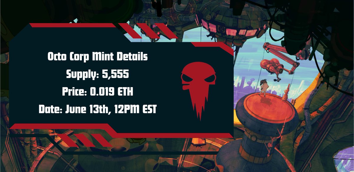 OctoCorp Mint Details Loading....

Supply: 5,555
Price: 0.019 ETH
Date: June 13th

Do you have what it takes to become a villain? 🐙