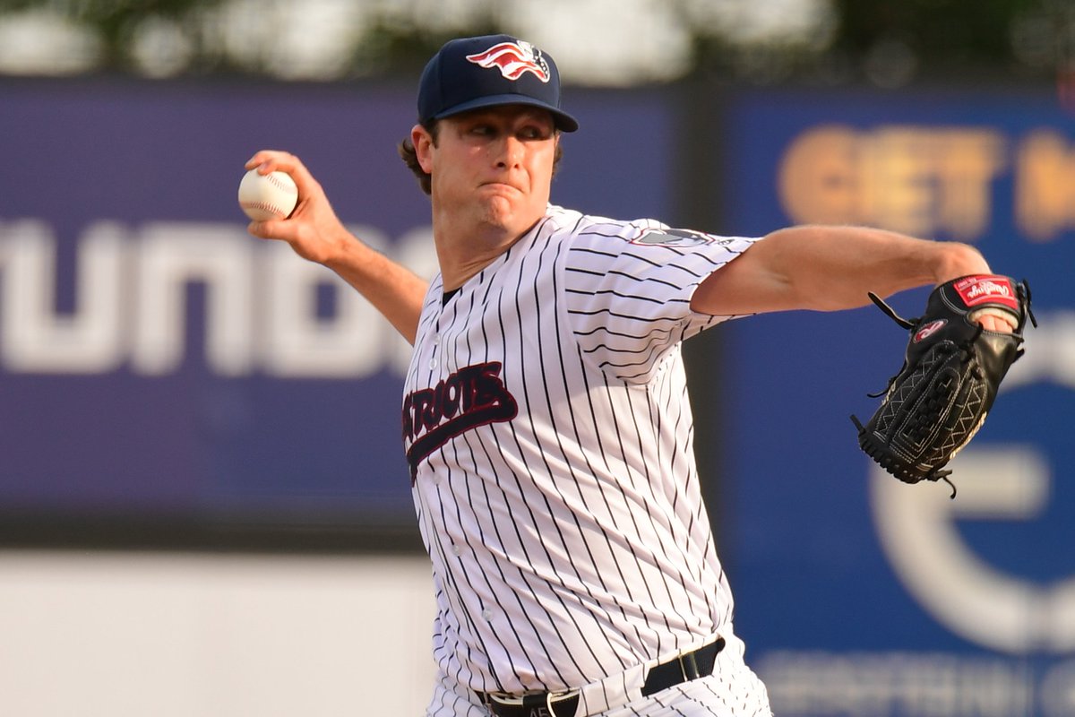 MiLB's tweet photo. The #Yankees ace, Gerrit Cole, donned pinstripes in Somerset for his first rehab start.

And the reigning AL Cy Young winner didn't disappoint: https://t.co/ApY8pTpoj0 https://t.co/uLVZA6MstZ
