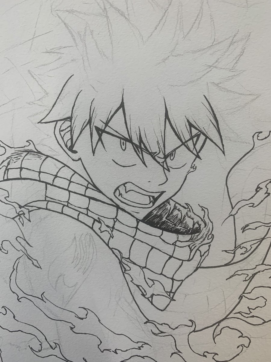 昼休憩中にナツ描いてるんだけど、久しぶりにめっちゃ絵柄寄せられてると思う 