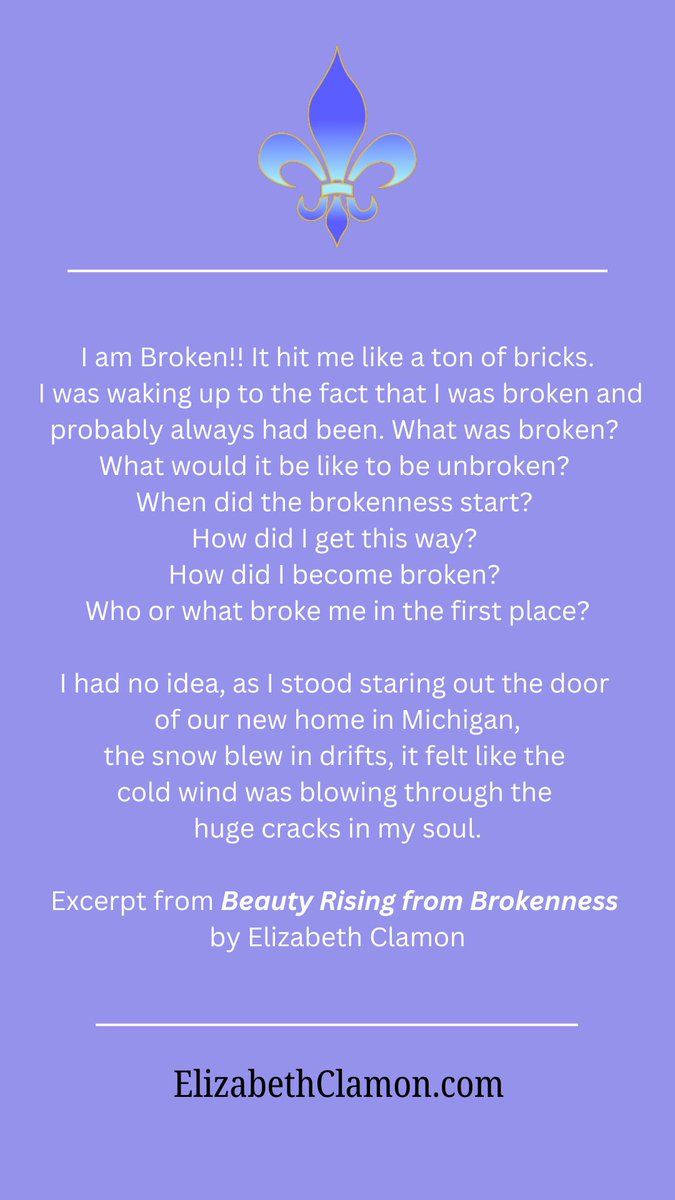 ClamonElizabeth's tweet photo. Beauty Rising from Brokenness by Elizabeth Clamon #speaker #speaking #elizabethclamon #callforspeaker #elizabethclamon #author #authorslife #beautyrisingfrombrokenness #womenspeakers https://t.co/IZcQhkanvF