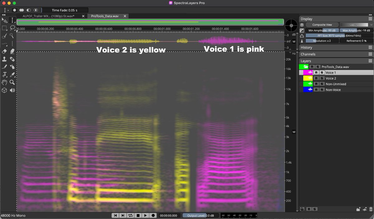 DeLaVanta Tabor, MPSE (@delmixedit) on Twitter photo Spectral Layers by <a href="/SteinbergMedia/">Steinberg ๐ต</a> is BANANAS simply because it's Unmix feature is ๐คฏ.
I have a few scenes in a show I'm working on where the director talks during the take. Unmix is able to detect, and separate multiple voices!! Talk about game changer. ๐๐พ๐๐พ๐๐พ๐๐พ Spectral Layers by <a href="/SteinbergMedia/">Steinberg ๐ต</a> is BANANAS simply because it's Unmix feature is ๐คฏ.
I have a few scenes in a show I'm working on where the director talks during the take. Unmix is able to detect, and separate multiple voices!! Talk about game changer. ๐๐พ๐๐พ๐๐พ๐๐พ