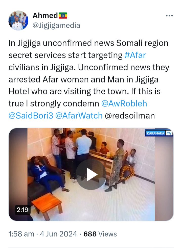 Somaliactivist's tweet photo. Bal fiiri sarqaankii @Jigjigamedia dadka Soomaalida ah ayuu cadowga ogu yeerayaa. Soomaaliyay Ahmed waa #Orom https://t.co/aM4pAmezZ2