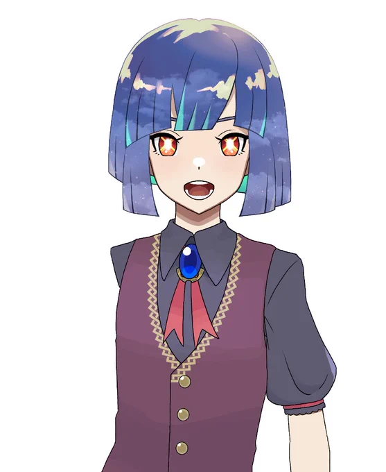 レスカーユちゃん描いてる髪の毛が夜空になった 