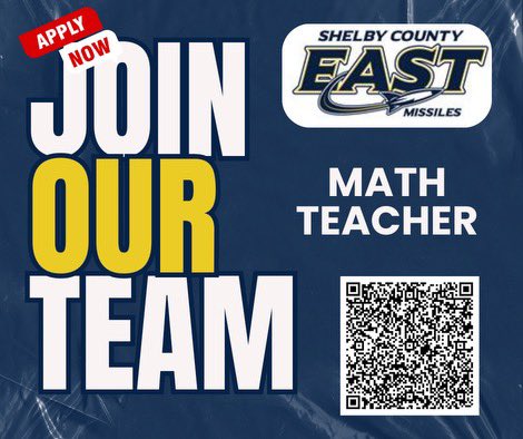 MATH TEACHERS: Are you looking to teach in a welcoming school with a positive school climate? Look no further than <a href="/ShelbyEast/">Shelby East Middle</a> in Shelbyville, KY! Apply today!