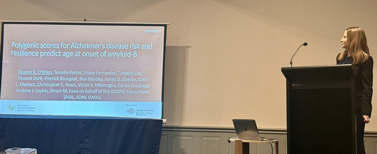 Prof. Simon Laws (@simon_m_laws) on Twitter photo Awesome presentation at #ADRF2024 by <a href="/eleanorkobrien/">Eleanor O'Brien</a> on the impact of cumulative genetic risk on the age at onset of #amyloid in #Alzheimers disease.
<a href="/TeniellePorter/">Tenielle Porter</a>
<a href="/shanemfernandez/">Shane Fernandez</a>
<a href="/ASaykin/">Andrew Saykin</a>
<a href="/CPH_ECU/">Centre for Precision Health</a>
<a href="/EdithCowanUni/">Edith Cowan University (ECU)</a>
@ADRF2024 Awesome presentation at #ADRF2024 by <a href="/eleanorkobrien/">Eleanor O'Brien</a> on the impact of cumulative genetic risk on the age at onset of #amyloid in #Alzheimers disease.
<a href="/TeniellePorter/">Tenielle Porter</a>
<a href="/shanemfernandez/">Shane Fernandez</a>
<a href="/ASaykin/">Andrew Saykin</a>
<a href="/CPH_ECU/">Centre for Precision Health</a>
<a href="/EdithCowanUni/">Edith Cowan University (ECU)</a>
@ADRF2024