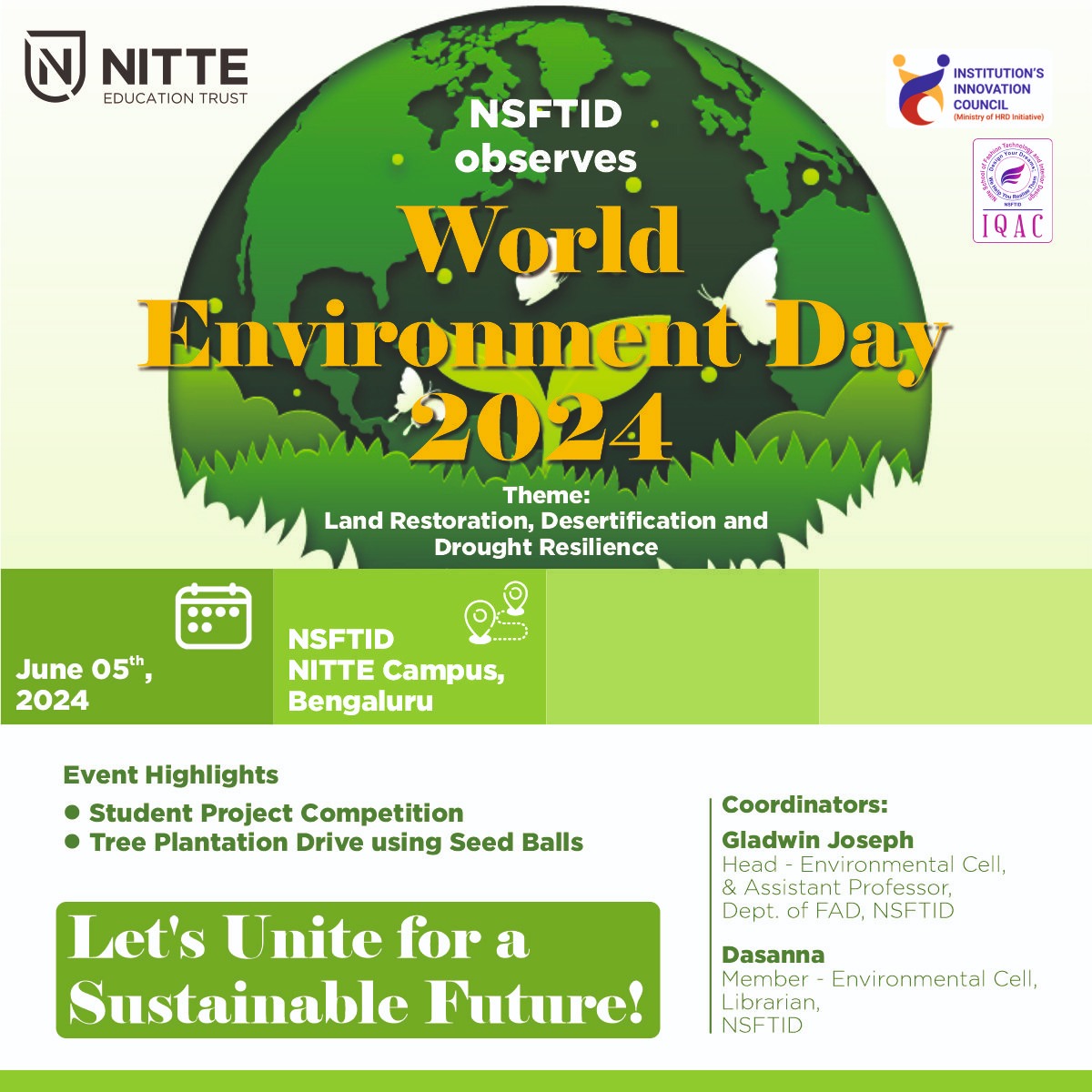nsftid's tweet photo. NSFTID observes World Environment day 2024 on 05-06-2024 @NSFTID Campus.

NSFTID is committed to producing World class Designers ...

A seed today, a mighty oak tomorrow.... Join Us ,You might be the one!

ADMISSION OPEN 2024-25

Apply Online Now. - https://t.co/QhAsWRfiV7 https://t.co/jI3MzwFjHx