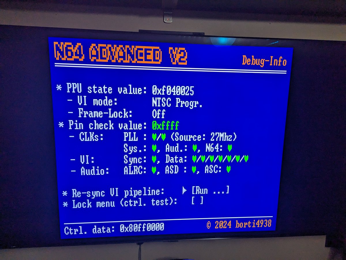 gamrjerome's tweet photo. #N64Advanced V2 installed. This one was giving me some trouble. Ended up installing it a second time using a different N64 motherboard. Good thing I ordered two flex cables. https://t.co/y9MIPTpq4l