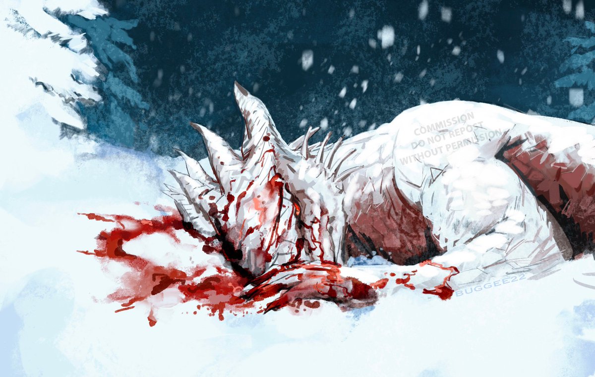 gali_le0's tweet photo. 'I have such a headache . . .'

This beautiful default Dark Urge piece was done by @buggee22 which I commissioned privately. I heavily interpret Dark Urge's colour palette as 'blood in snow'.

Again, thank you so much for visualising this idea, Bug! 🙏

#darkurge #durge #bg3 https://t.co/VfcmanIpk4