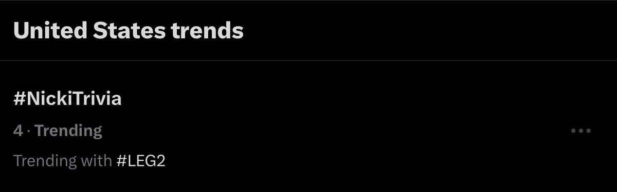 QueenRadioX's tweet image. 📊| @NICKIMINAJ’s #NickiTrivia is trending at #4 in the US with #LEG2
