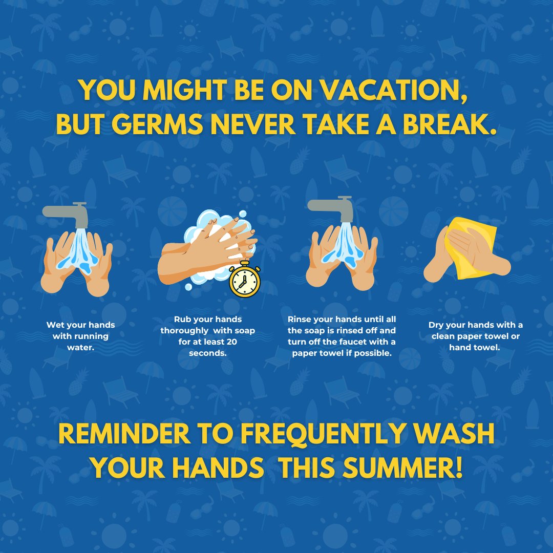 Stay healthy this summer by washing your hands regularly! Handwashing is one of the best ways to protect yourself from COVID. Wash your hands with soap and water for at least 20 seconds.

#HandHygiene #HealthFirst #COVID19 #twincitiesmn #healthresources #vaxmn #healthychoices