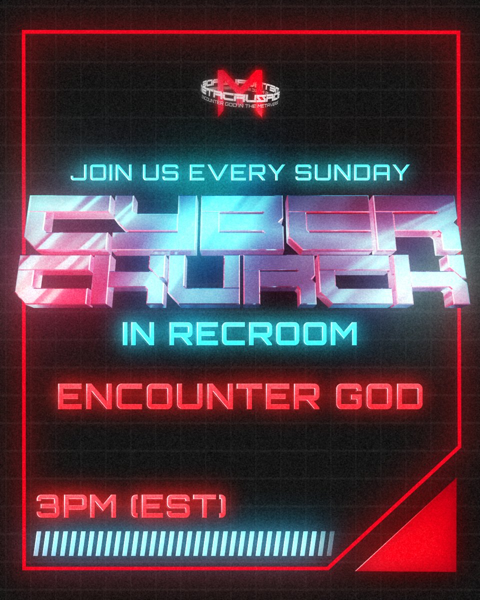 TheMetaCrusade's tweet photo. Join us every Sunday and experience powerful messages, digital baptisms, and prayers that transcend virtual boundaries. Let’s make Jesus the Lord of your digital and real-life journey. #MetaverseFaith #DigitalCrusaders #RecRoomRevival #CyberChurch #RecRoom #Metaverse https://t.co/FFOA7NneIh
