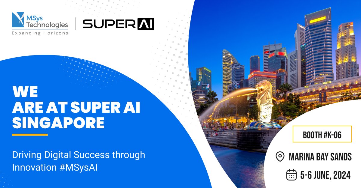 AziroTech's tweet photo. We are here!

Its Day 1 at SuperAI Singapore (June 5-6) and we are ready to rock.

Swing by our booth #K-06 to meet our experts.

Let's innovate together!

Book a meeting here: https://t.co/6oPnVBVarf

Don't miss out!
Marina Bay Sands, June 5-6 , 2024

#SuperAI #MSysAI https://t.co/gW6Y18hHLO
