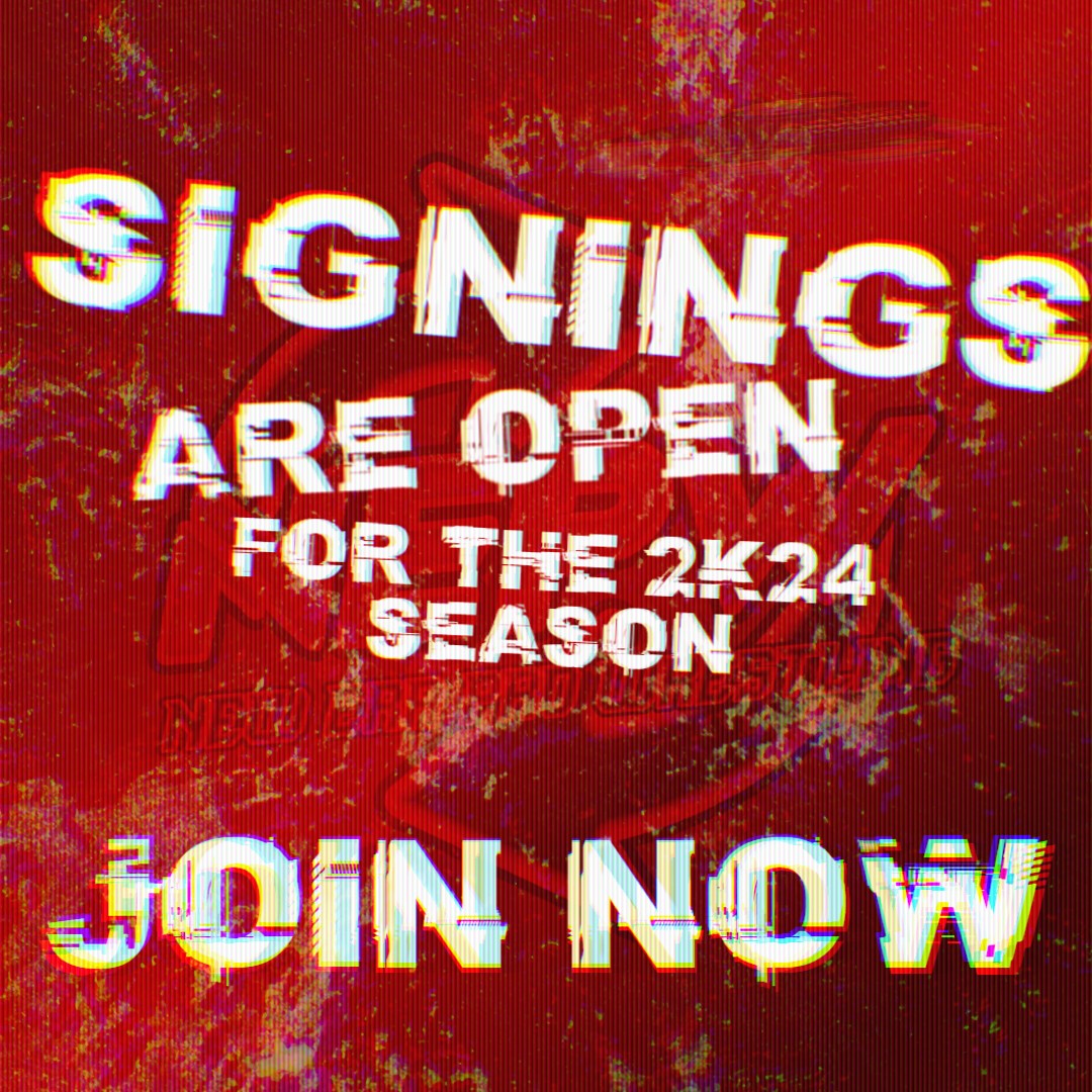 NewEraPro_NEPW's tweet photo. 🚨SIGNINGS ARE OPEN FOR 2k24! 
——————
- All divisions are open! 

- Were always looking for new faces to be apart of the NEPW Roster but we have very limited spots! 

- If you want to join, fill out the form below! 

https://t.co/8MOCmWmO2v https://t.co/zZvOCjaPS5