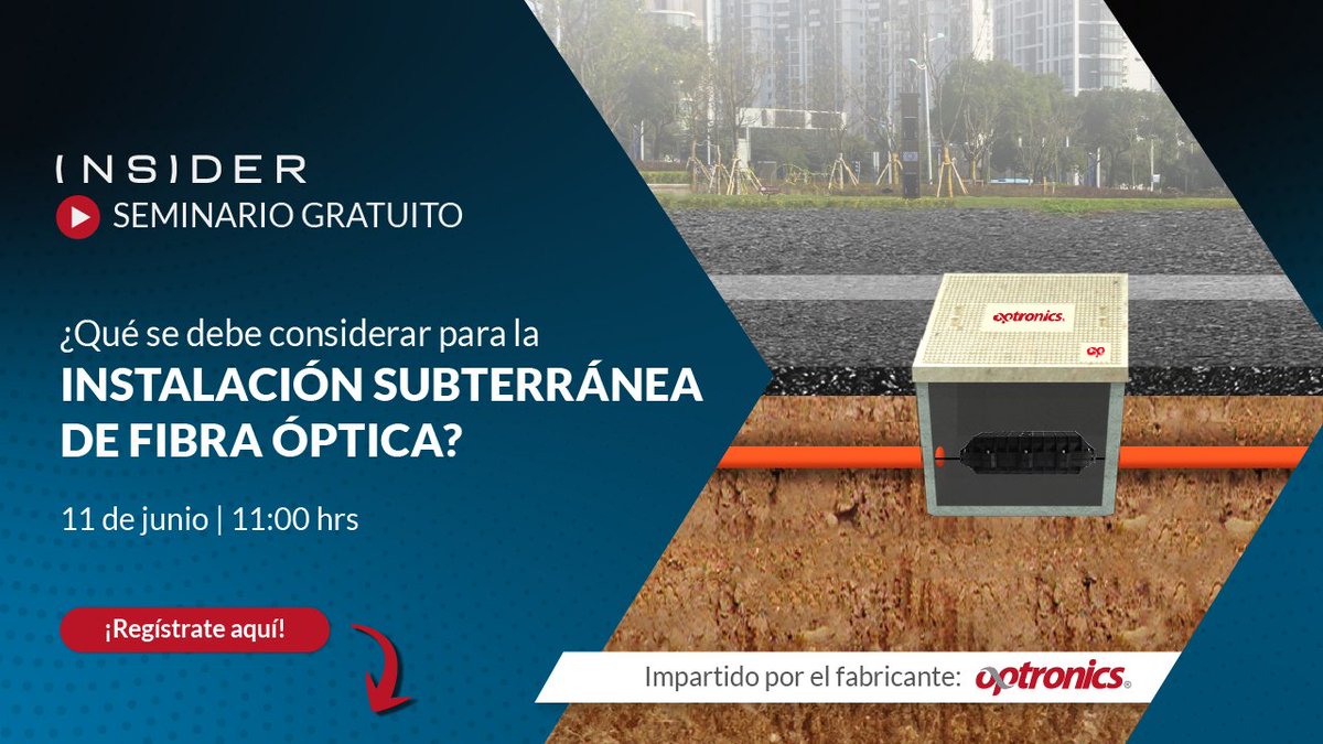 OptronicsMX's tweet photo. 🎓 ¡No te pierdas nuestro próximo seminario sobre la instalación subterránea de fibra óptica! Aprenderás todo sobre los métodos de instalación, su aplicación y cómo evitar errores comunes en la construcción de redes subterráneas. ¡Inscríbete aquí! 📷https://t.co/4mK7QLq5oh https://t.co/BFYqYQ4qgw