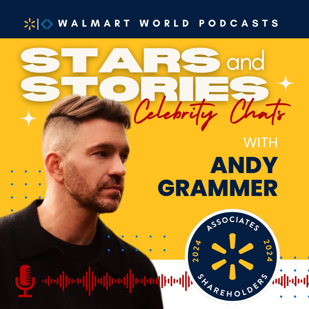 WalmartWorld's tweet photo. @AndyGrammer chats with Walmart World radio host Kirby Gwen in the latest "Stars and Stories" podcast episode! π΅ Nah nah, honey itβs GOOD! Download now! #StarsAndStories #AndyGrammer #WalmartWorld #WalmartRadio
Spotify: https://t.co/NSG6bxX5Qr https://t.co/CQvv8uod6t