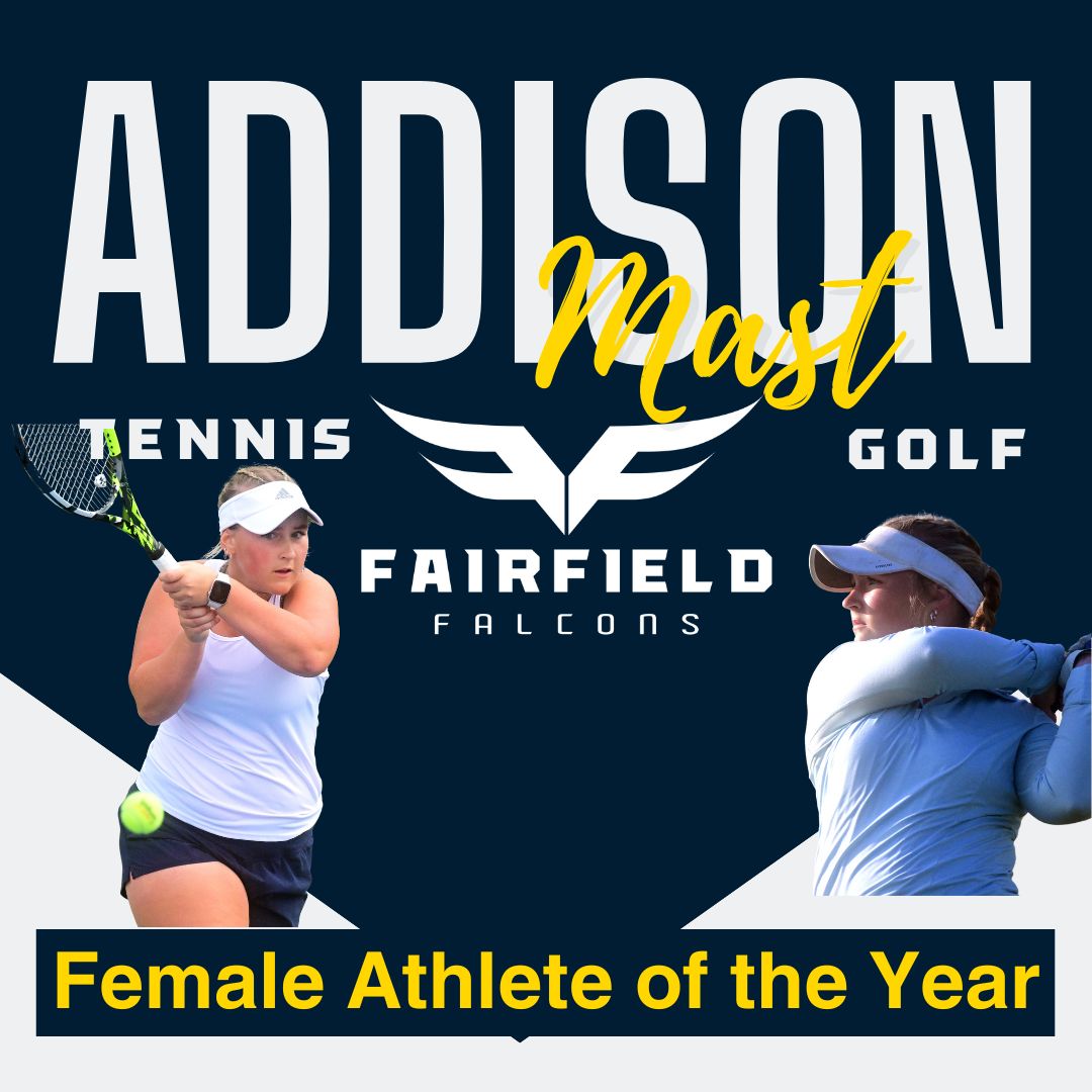 FHSFalconScores's tweet photo. Congrats to Addison Mast and Ethan Hochstetler for being named Fairfield JR/SR High School Athletes of the Year! https://t.co/XBT8lS8ZZE