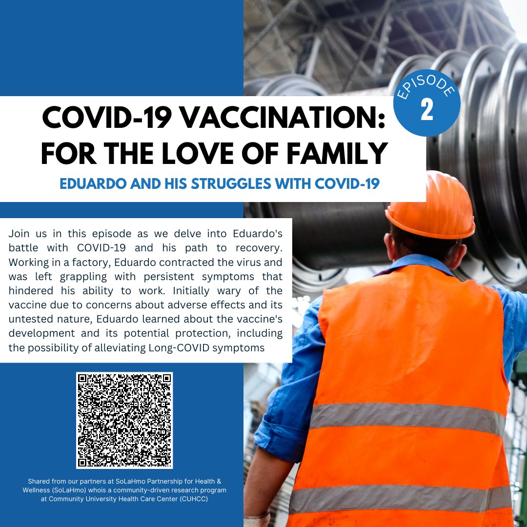 Listen to Eduardo's inspiring journey as he shares his story on social media, advocating for the vaccine and offering hope to others facing similar struggles. To listen, scan the QR code or go to: shorturl.at/xJN2F
#twincitiesmn #healthpodcast #minneapoliscommunity #vaxmn