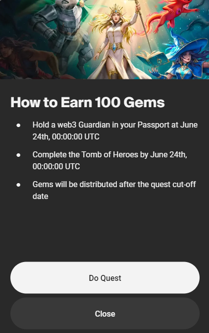 NicolasTomahawk's tweet photo. Major #web3gaming on @Immutable Alpha!
How to earn 100 Gems towards the massive 50M$+ IMX airdrop campaign!
Let's GOG @GuildOfGuardian &amp; @ohcaneh community!
#IMXcited https://t.co/iol8HrpPLB