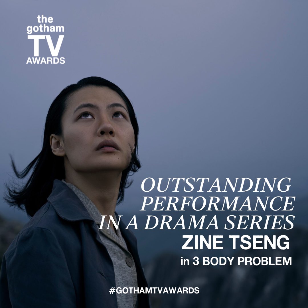 weare_thegotham's tweet photo. Outstanding Performance in a Drama Series Winner: ZINE TSENG in 3 BODY PROBLEM #GothamTVAwards https://t.co/7bBJhicQ4K