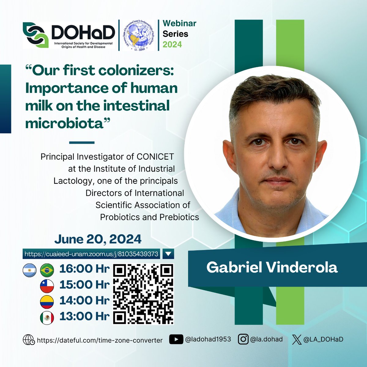 We are excited to invite you to our upcoming webinar with Dr. Gabriel Vinderola from the Instituto de Lactología Industrial (INLAIN, UNL-CONICET). For more details, see the flyer below.
