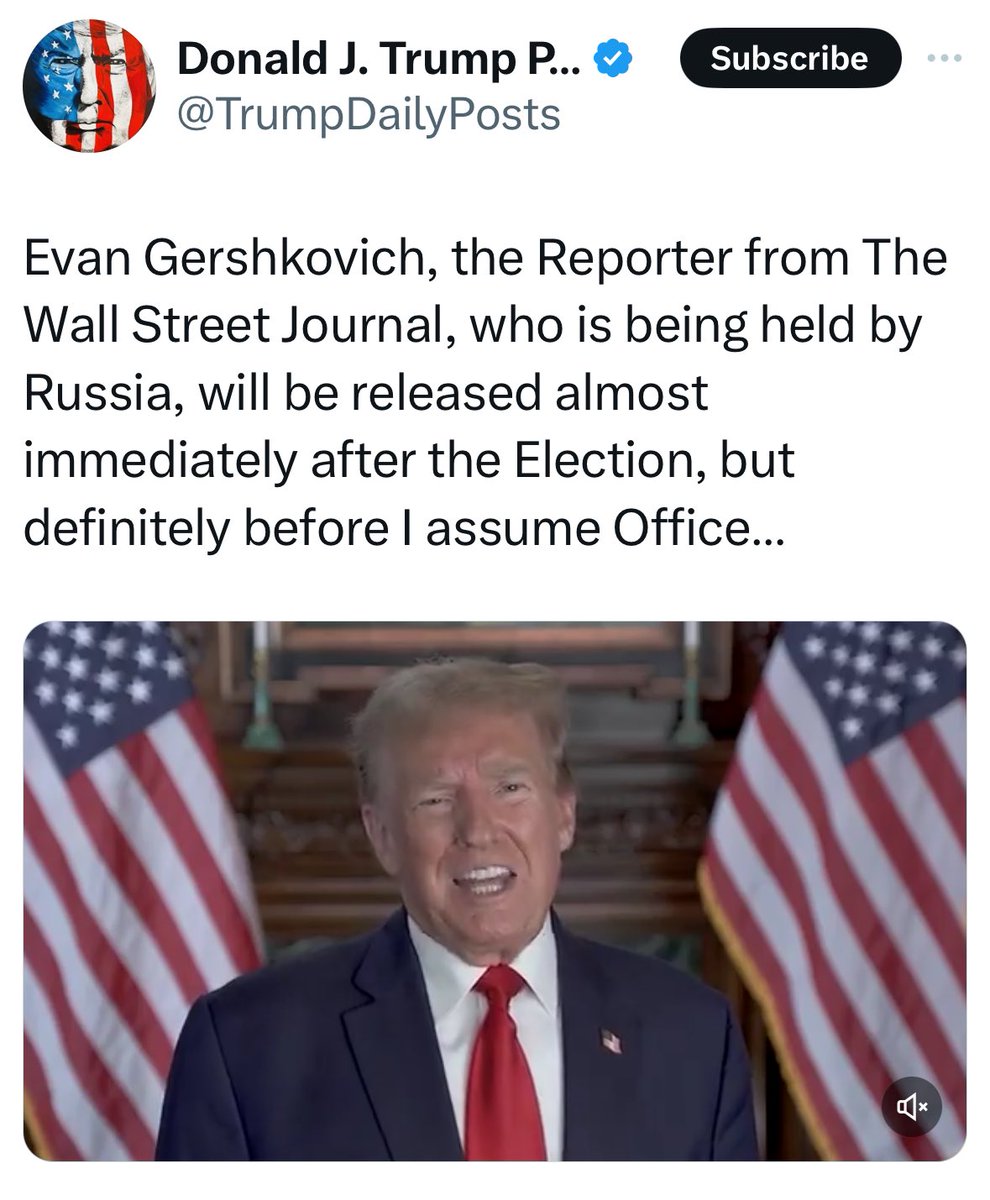 This is sickening. It suggests that Evan, a journalist, is being held as a political bargaining chip for Trump's campaign &amp; that Trump is ok with that. Sickening.