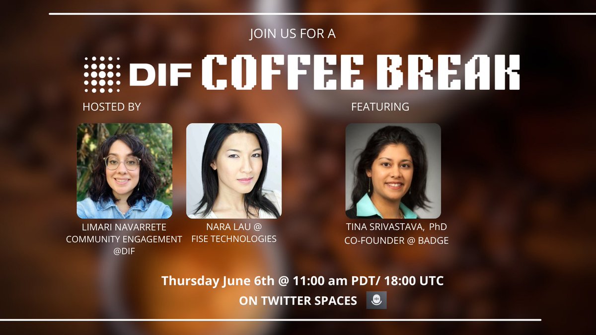 DecentralizedID's tweet image. Join @limarikal and @FISE_Portal  for this week&apos;s Coffee Break with Tina Srivastava, PhD, Co-founder at Badge. We&apos;ll learn more about how Badge authenticates you on-demand for every application, on any device, without storing any secrets. x.com/i/spaces/1YqGo…