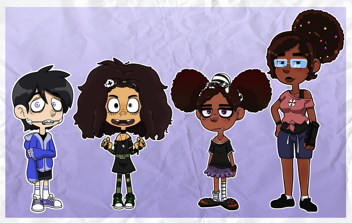 PuppetPina's tweet image. Simon, Emmie, Harriet, and Jolene, commission for @The_PessiMystic