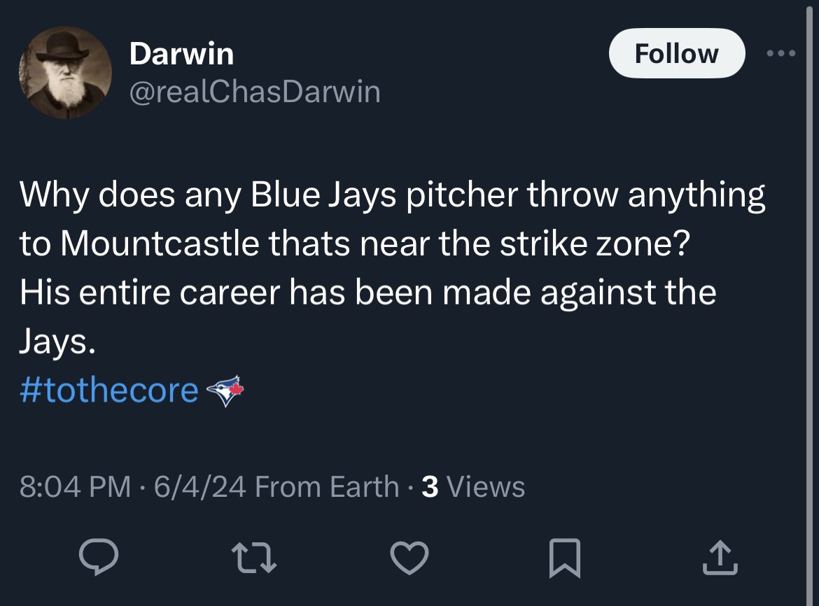 zachbollinger18's tweet photo. Glad to see Blue Jays fans aren’t taking the Mountcastle home run hard… https://t.co/YZknwkjchA