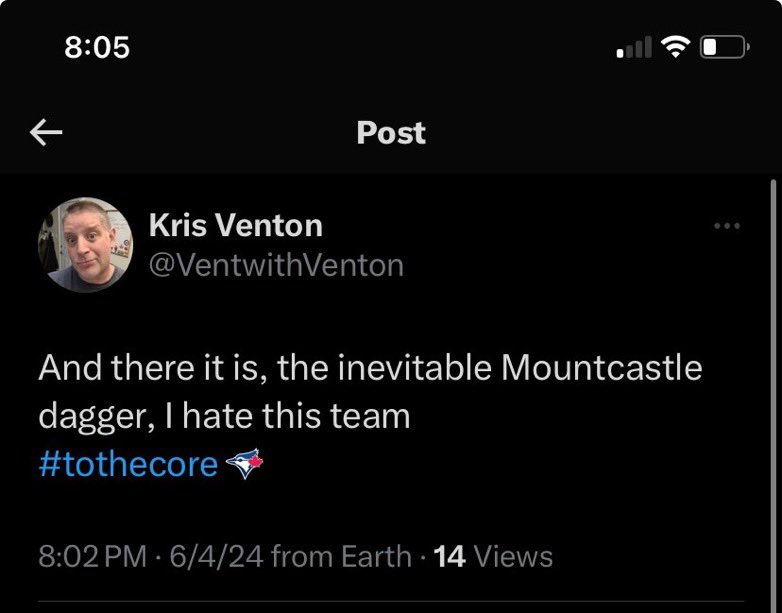 zachbollinger18's tweet photo. Glad to see Blue Jays fans aren’t taking the Mountcastle home run hard… https://t.co/YZknwkjchA