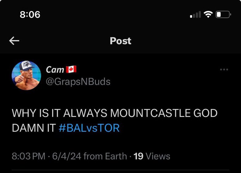zachbollinger18's tweet photo. Glad to see Blue Jays fans aren’t taking the Mountcastle home run hard… https://t.co/YZknwkjchA