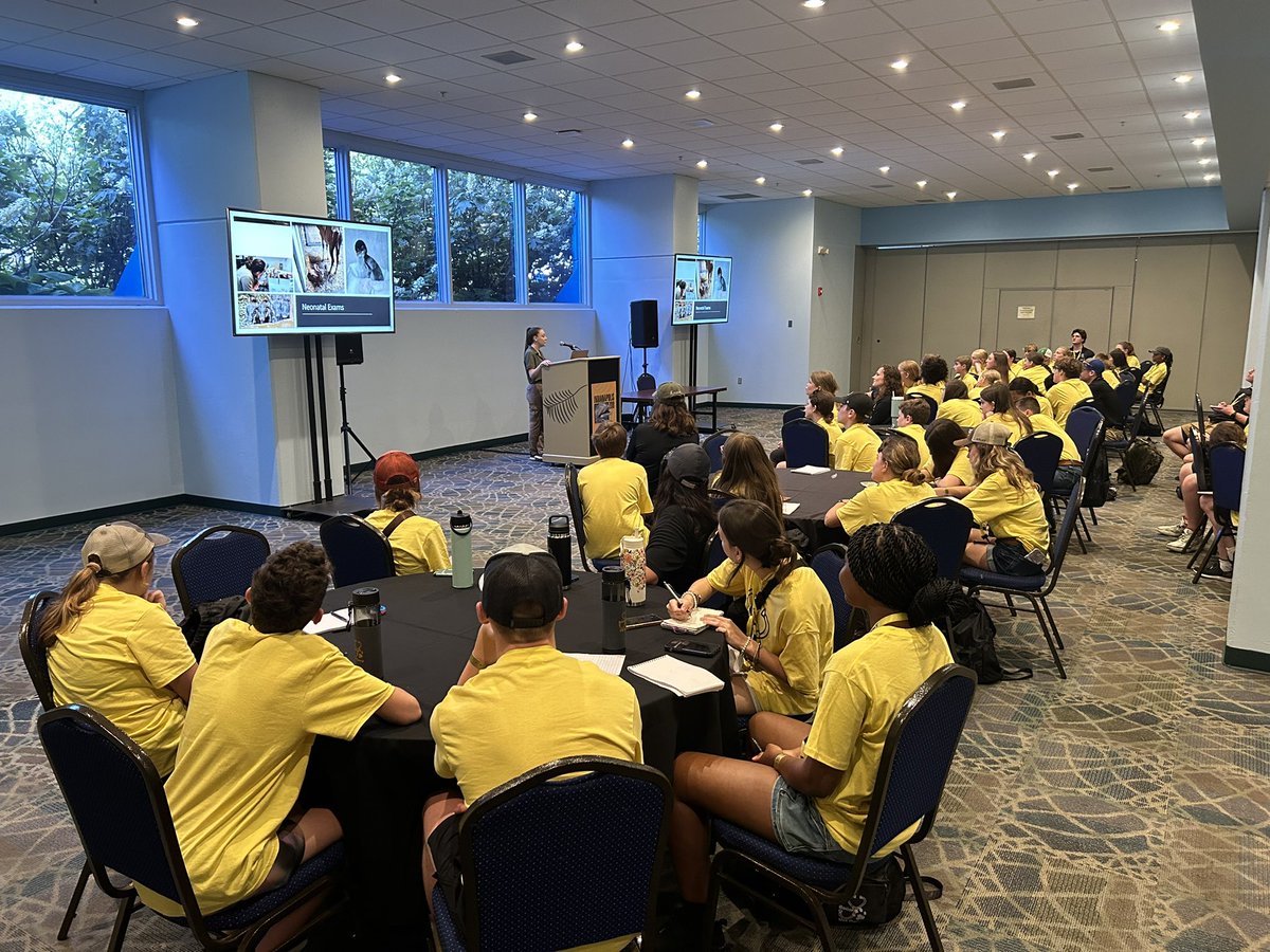 BoilerVetCamp's tweet photo. All of the campers are getting some great insight on what it means to be a zoo Veterinarian! Thank you Dr Bradley!!! #teamcat #teamchicken #teamcow #teamdog #teamfish #teamhorse #teamllama #teampig https://t.co/g9X6M95sPC