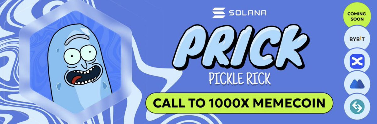 The Matrix Marketing Agency (@matrixagencyweb) on Twitter photo New x1000 memecoin 👇
$Pickle Rick TW: <a href="/PickleRickPrick/">Prick Pickle Rick</a>
Most popular meme, Pickle Rick on solana. Right behind PEPE in popularity, with its own hype game 200.000 users 🥒
A massive marketing campaign is coming, with 100% of LP burned, ownership renounced, and liquid locked for New x1000 memecoin 👇
$Pickle Rick TW: <a href="/PickleRickPrick/">Prick Pickle Rick</a>
Most popular meme, Pickle Rick on solana. Right behind PEPE in popularity, with its own hype game 200.000 users 🥒
A massive marketing campaign is coming, with 100% of LP burned, ownership renounced, and liquid locked for