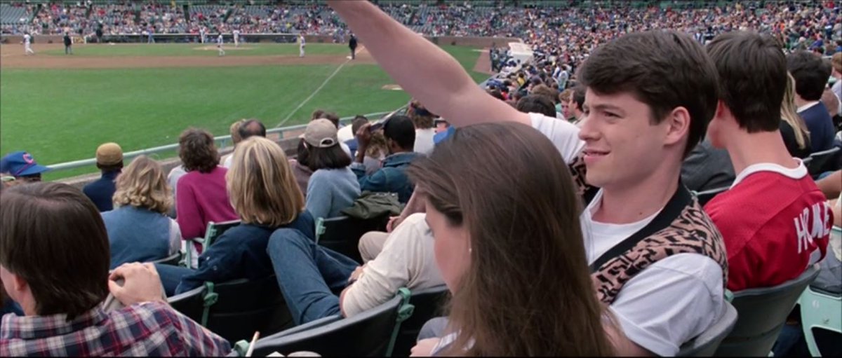 landofthe80s's tweet photo. On this date in 1985 the Chicago Cubs play the Atlanta Braves in a baseball game at Wrigley Field. Excerpts from the broadcast later pin this date as the day featured in the hit movie "Ferris Bueller's Day Off". #80s #80smovies #1980s https://t.co/mtKzYf0eit